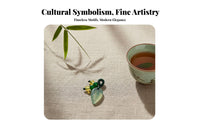 Glass Stone Necklace, Lotus Lucky Lock, Handmade Cheongsam Accessory
