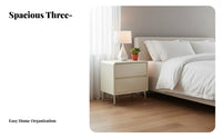 3-Drawer Rounded Nightstand Modern Design Home Furniture Compact Footprint