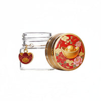Golden Bead Savings Bottle Symbolizes Fortune Clear Saving Jar Dustproof House Decoration for Feng Shui Enthusiasts