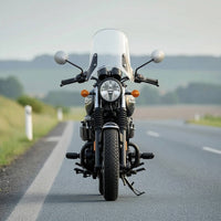 Glossy Motorcycle Headlight Fairing Rigid Motorcycle Windshield with Mounting Bracket Aerodynamic Headlight Fairing Functional for Motorcyclists, Riders, Cafe Racer