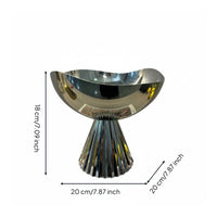 Stainless Steel Fruit Bowl Easy to Polished Metal Fruit Plate Stable Base Table Decor for Living Room