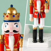 25cm King Nutcracker Christmas Decoration European Style Wooden Figurine