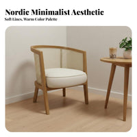 Circular Table with 2 Upholstered Chairs Sturdy Wood Cafe Furniture Comfortable Seating Sturdy Construction for Cwhiteee Shop