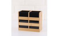 Bamboo Utensil Organizer Multi-Compartment Countertop Cutlery Holder Wooden Chopstick Holder with Compartments for Kitchen Counter, Dining Table