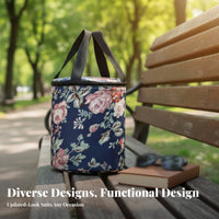Thermal Insulation Cylindrical Bento Pouch Thickened Material Insulated Bento Pouch Large Capacity meal carrier Portable Handle for Office Workers, Commuters, Students, Workplace, School, excursion, outdoor dining