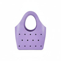 Perforated Tote Simple to Clean Tote with Oval Handle Breathable Beach Bag for Pool, Shower