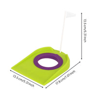 Golf Putting Target with Flagpole Putting Practice Target Wedge-Shaped
