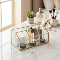 Storage Box with Compartments Open-Top Makeup Organizer with Compartments Small