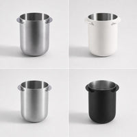 Stainless Steel Coffee Grounds Catcher Cup 58mm Coffee Grinder Grounds Cup Espresso Vessel Food-Grade for Home Baristas, Pour-over Stations