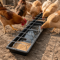 Feeding Trough, Livestock, Chicken Feeder, For Cattle, Feed Trough, Galvanized Metal, 75/90cm×20cm, Dry/Wet Feed Compatible