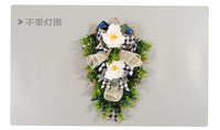 亚马逊 人造牡丹花蝴蝶结泪珠花环 农舍户外婚礼家庭派对装饰壁挂