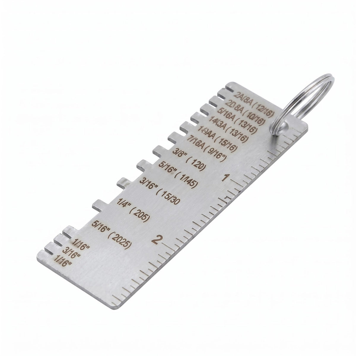 Measurement Markings Weld Inspection Gauge Brushed Silver Fusing Seam Gauge Hanging Loop Weld Inspection Ruler Clear Markings