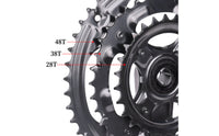 48/38/28T Gearing 48T Aluminum Crankset Irregular Tooth Design 170mm Crank Arm Set for Cyclists