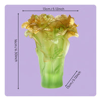 Crystal Flower Vase Elegant Decorative Blossom Vase Handmade for Housewarming