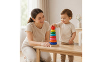 Wooden Stacking Piling Toy Rainbow Piling Toy Educational Rainbow Stacker for Young Children, Infants, Nursery, Preschool