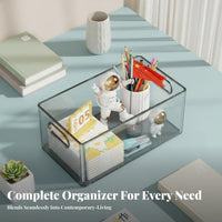 Stackable Lidded container all-purpose Storage Box long-finaling for Desk, Home, Homeowners