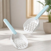 Cat Litter Sifter and Sifter Sieve with Base, Sand Sifter for Cats and Kittens, Angled Ladle for Box Trays, Grey