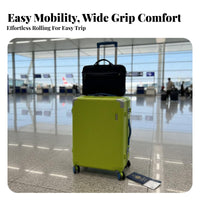 Large Capacity Hardside Luggage Wide Pull Rod Ribbed Hardside Luggage Combination Lock Suitcase Telescoping Handle for Travelers, Vacationers, Business Professionals, Airport, Vacation, Weekend Getaway