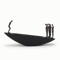 Boat Sculpture with Figures Minimalist Abstract Sculpture Artistic Decorative Statue for Living Room, Shelf