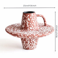 Artistic Geometric Vase Decorative Vase with Loop Handle for Coffee Table, Bookshelf, Dried Flowers
