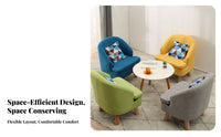 Space-Efficient Upholstered Armchair Space-Saving Single Sofa Removable and Cleanable Cover Minimalist Design for Renters
