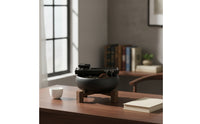 Ceramic Fountain with Wooden Stand Relaxing for Desk, Tea Table
