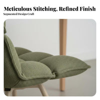 Upholstered Rotating Armchair Modern Minimalist Design Plump Spinerest Chair Plush Padding Ergonomic Curved Spine