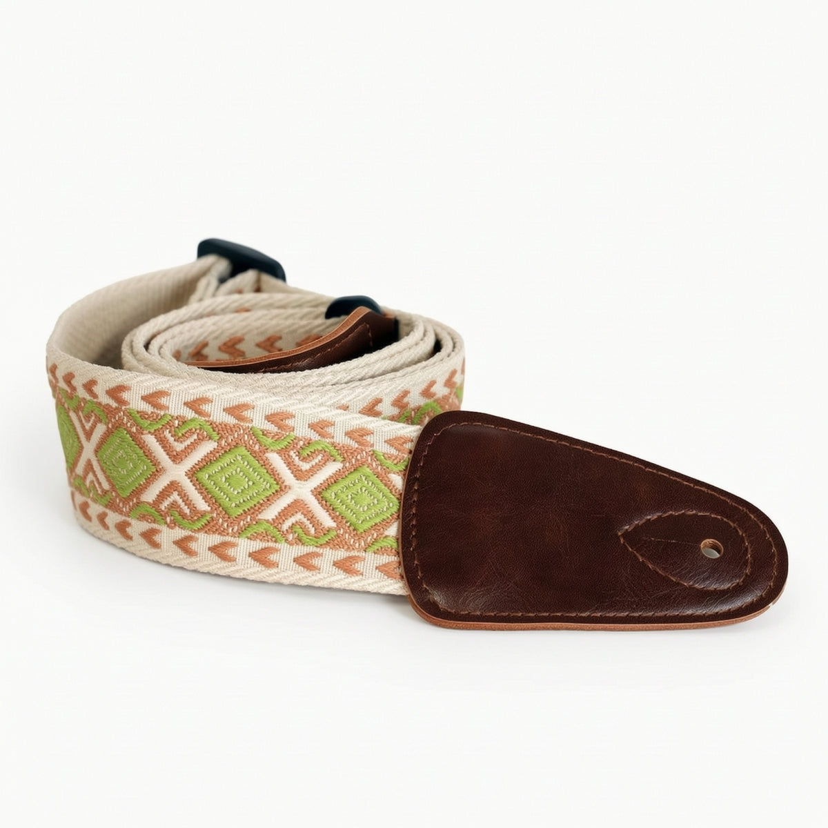 Guitar Strap with Leather Ends Jacquard Woven Guitar Strap Stylish for Live Performance