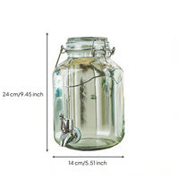 Glass Jar with Spigot Easy Assembly Large Drink Dispenser with Tap Aged Appearance Design Glass Spigot Dispenser for Parties, Weddings