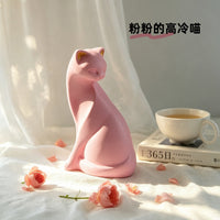 ins风粉色慵懒猫桌面玄关工艺摆设轻奢高级感家居客厅酒柜装饰品