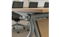 Swivel Casters Mobile Meeting Table Wood-Grain Folding Conference Table Front Panel Office Furniture Rectangular for Offices