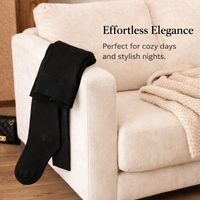 Tights for Women with Thermal Fleece Lined Design for Autumn and Winter, Right Angle Heel Construction Prevents Bunching