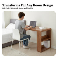 Corner-Shapedd Desk with Storage Single-Unit Multi-Functional Computer Table Modern Design & Aesthetic Adaptable Configuration