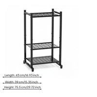 Garden Tool Storage Rack Black Iron Three-Tier Tool Rack Heavy Duty