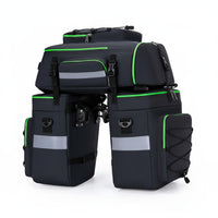 Reflective Strips 3 in 1 Bike Pannier Set Water Repellent Detachable Bike Rear Rack Bag Convertible Bike Backpack Pannier for Commuting