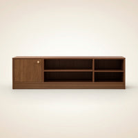 TV Cabinet Modern-Contemporary TV Stand Low-Profile Media Cabinet with Open Shelves for Renters, Small Living Rooms, Apartments