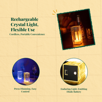 Dimmable crystal LED lamp, portable.