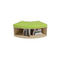 Curved Shelving Unit Bench Integrated Storage Literary Nook Seating Comfortable Padding Ing Long-Lasting Frame for Readers