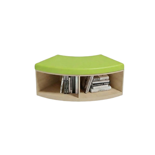 Curved Shelving Unit Bench Integrated Storage Literary Nook Seating Comfortable Padding Ing Long-Lasting Frame for Readers