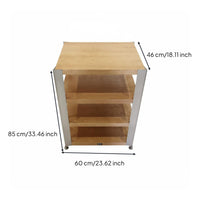 Wood and Aluminum Stereo Rack Shock Absorbing High-Fidelity Equipment Rack Modern Design Amplifier Stand for Audiophiles, Listening Room, Home Theater