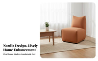 Upholstered Single Sofa Minimalist Design CumulusShaped Armchair Space-Saving Size Plush Upholstery for Readers, Studying Corner