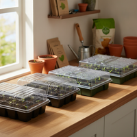 Seedling Starter Trays with Lids, Reusable Plant Germination Trays for Garden, Greenhouse, and Hydroponics