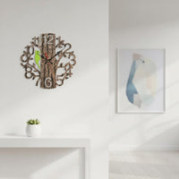 Wood Bird Wall Timepiece Accurate Time Noiseless Decorative Timepiece