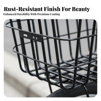 Long-Lasting Construction Large Capacity Bike Basket Thickened Frame Heavy Duty Cycle Basket Rust-Resistant for Cyclists, Daily Commute