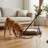Interactive Dog Flirt Pole with Rope Lure Padded Dog Teaser Wand with Rope Toys Extendable Retractable Flirt Pole with Tassels Sturdy for Training