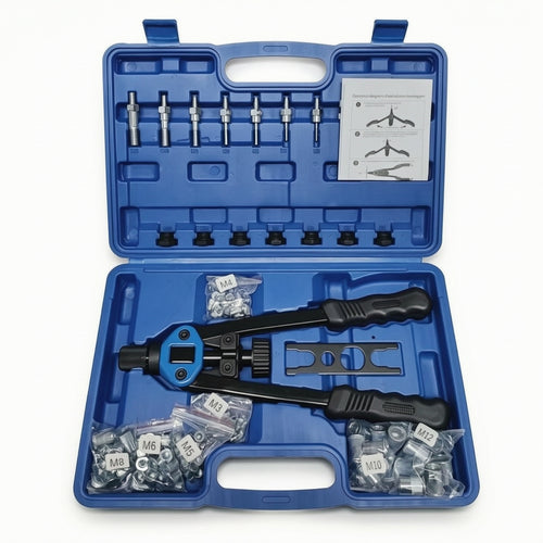 Rivet Nut Tool with Carrying Case Non-Slip Rivet Nut Kit with Case Portable Hand Riveter Tool for Mechanics, Garage
