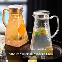 Large Capacity Water Carafe with Lid High Temperature Resistant Large Capacity Juice Jug Shatterproof Acrylic Cold Tea Kettle for Office Workers, Home