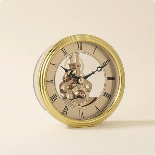 Round Clock Insert Metal-Look Bezel Clock Face Insert for Home Decor
