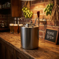 Ball Lock Keg with Two Fittings Pressure Relief Keg with Ball Lock Container Polished Food-Grade for Homebrewers, Home Brewing