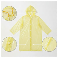 Waterproof Hooded Rain Poncho with Snap Buttons Lightweight Disposable Raincoat with Sleeves Translucent Rain Poncho with Hood One-Size for Commuting